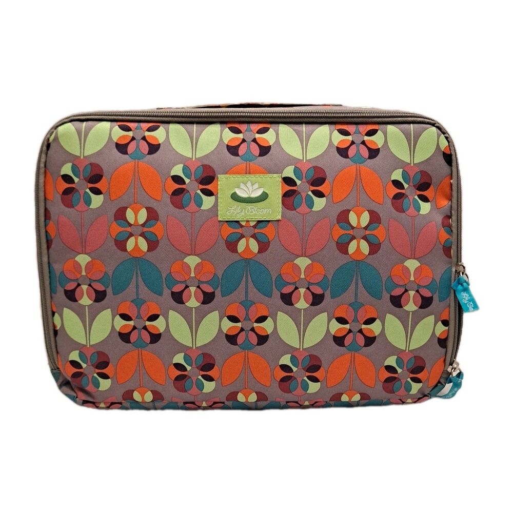 Lily Bloom Multicolored Flowers Laptop Tablet Case Soft Shell Zip Top Handle